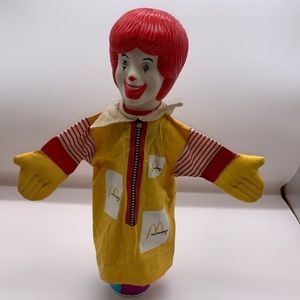 Ronald McDonald cloth hand puppet vinyl/plastic head vintage 1993 12"